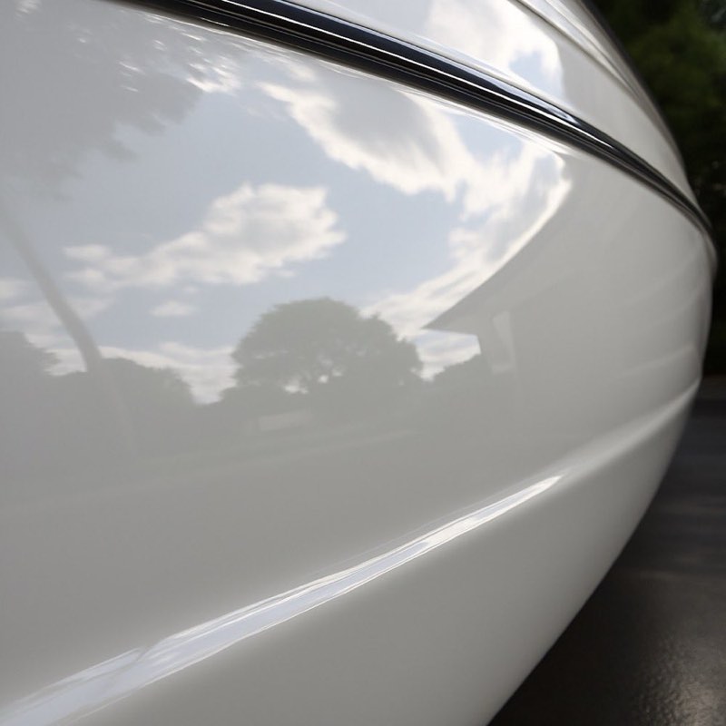 Glossy, restored gelcoat after oxidation removal and wax