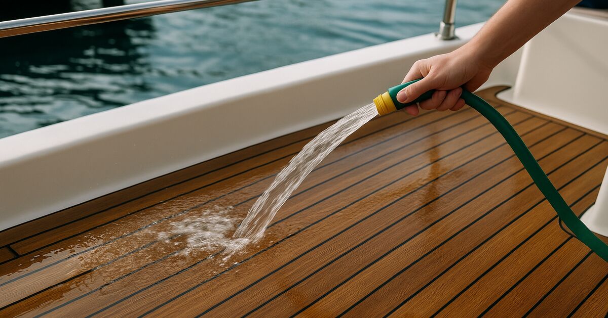 How to clean and protect teak decking on a saltwater boat in Sarasota's climate